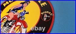 Vintage Harley Davidson Motorcycle Porcelain Signal Gasoline Service Pump Sign