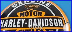 Vintage Harley Davidson Motorcycle Sign Large Porcelain Parts Gas Pump Sign
