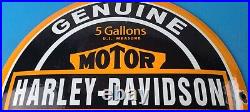 Vintage Harley Davidson Motorcycle Sign Large Porcelain Parts Gas Pump Sign