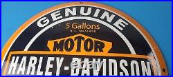 Vintage Harley Davidson Motorcycle Sign Large Porcelain Parts Gas Pump Sign