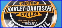 Vintage Harley Davidson Motorcycle Sign Large Porcelain Parts Gas Pump Sign