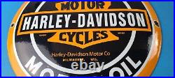 Vintage Harley Davidson Motorcycle Sign Large Porcelain Parts Gas Pump Sign