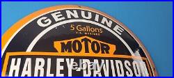 Vintage Harley Davidson Motorcycle Sign Large Porcelain Parts Gas Pump Sign