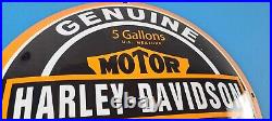 Vintage Harley Davidson Motorcycle Sign Large Porcelain Parts Gas Pump Sign