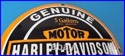 Vintage Harley Davidson Motorcycle Sign Large Porcelain Parts Gas Pump Sign