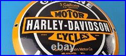 Vintage Harley Davidson Motorcycle Sign Large Porcelain Parts Gas Pump Sign