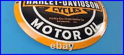 Vintage Harley Davidson Motorcycle Sign Large Porcelain Parts Gas Pump Sign