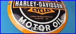 Vintage Harley Davidson Motorcycle Sign Large Porcelain Parts Gas Pump Sign