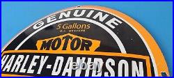 Vintage Harley Davidson Motorcycle Sign Large Porcelain Parts Gas Pump Sign