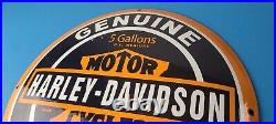 Vintage Harley Davidson Motorcycle Sign Large Porcelain Parts Gas Pump Sign