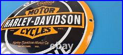 Vintage Harley Davidson Motorcycle Sign Large Porcelain Parts Gas Pump Sign