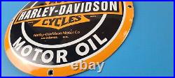 Vintage Harley Davidson Motorcycle Sign Large Porcelain Parts Gas Pump Sign