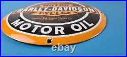 Vintage Harley Davidson Motorcycle Sign Large Porcelain Parts Gas Pump Sign