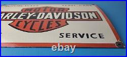 Vintage Harley Davidson Motorcycle Sign Large Porcelain Parts Gas Pump Sign