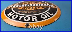 Vintage Harley Davidson Motorcycle Sign Large Porcelain Parts Gas Pump Sign