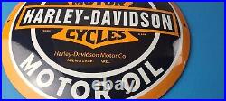 Vintage Harley Davidson Motorcycle Sign Large Porcelain Parts Gas Pump Sign