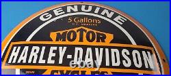 Vintage Harley Davidson Motorcycle Sign Large Porcelain Parts Gas Pump Sign
