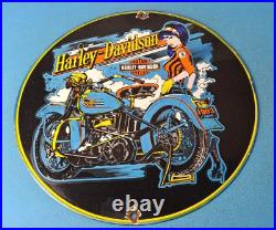 Vintage Harley Davidson Motorcycles Porcelain Gas Pump Plate Sign