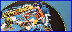 Vintage Harley Davidson Motorcycles Porcelain Gas Pump Plate Sign