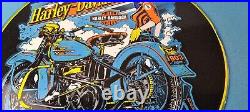 Vintage Harley Davidson Motorcycles Porcelain Gas Pump Plate Sign