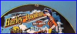 Vintage Harley Davidson Motorcycles Porcelain Gas Pump Plate Sign