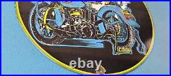 Vintage Harley Davidson Motorcycles Porcelain Gas Pump Plate Sign