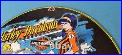 Vintage Harley Davidson Motorcycles Porcelain Gas Pump Plate Sign