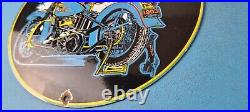 Vintage Harley Davidson Motorcycles Porcelain Gas Pump Plate Sign
