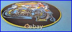 Vintage Harley Davidson Motorcycles Porcelain Gas Pump Plate Sign