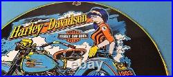 Vintage Harley Davidson Motorcycles Porcelain Gas Pump Plate Sign