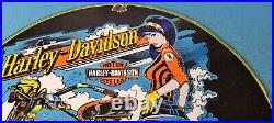 Vintage Harley Davidson Motorcycles Porcelain Gas Pump Plate Sign