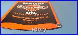Vintage Harley Davidson Motorcycles Porcelain Motor Oil Quart Can Gas Pump Sign