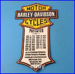 Vintage Harley Davidson Motorcycles Sign Display Gas Pump Porcelain Sign