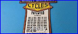 Vintage Harley Davidson Motorcycles Sign Display Gas Pump Porcelain Sign