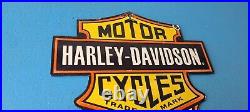 Vintage Harley Davidson Motorcycles Sign Display Gas Pump Porcelain Sign
