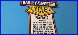Vintage Harley Davidson Motorcycles Sign Display Gas Pump Porcelain Sign