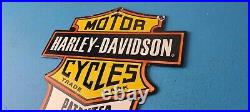 Vintage Harley Davidson Motorcycles Sign Display Gas Pump Porcelain Sign