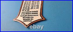 Vintage Harley Davidson Motorcycles Sign Display Gas Pump Porcelain Sign