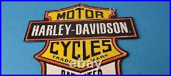 Vintage Harley Davidson Motorcycles Sign Display Gas Pump Porcelain Sign