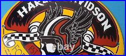 Vintage Harley Davidson Motorcycles Sign Forever Skull Gas Pump Porcelain Sign