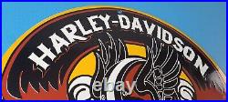 Vintage Harley Davidson Motorcycles Sign Forever Skull Gas Pump Porcelain Sign