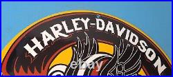 Vintage Harley Davidson Motorcycles Sign Forever Skull Gas Pump Porcelain Sign