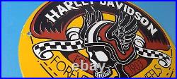 Vintage Harley Davidson Motorcycles Sign Forever Skull Gas Pump Porcelain Sign