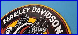 Vintage Harley Davidson Motorcycles Sign Forever Skull Gas Pump Porcelain Sign
