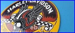 Vintage Harley Davidson Motorcycles Sign Forever Skull Gas Pump Porcelain Sign
