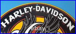 Vintage Harley Davidson Motorcycles Sign Forever Skull Gas Pump Porcelain Sign
