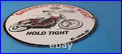 Vintage Harley Davidson Motorcycles Sign Gateway West Porcelain Gas Pump Sign
