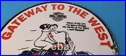 Vintage Harley Davidson Motorcycles Sign Gateway West Porcelain Gas Pump Sign