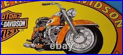 Vintage Harley Davidson Motorcycles Sign Genuine Parts Gas Pump Porcelain Sign