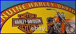 Vintage Harley Davidson Motorcycles Sign Genuine Parts Gas Pump Porcelain Sign